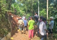 Longsor Susulan Terjang Kampung Pasir Jambu, Warga dan Pemdes Sukamanah Malangbong Gotong Royong Bersihkan Material