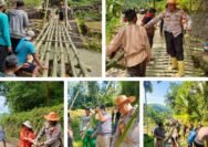 Solidaritas Tanpa Batas! Polri dan Warga Bangun Jembatan Darurat dalam Waktu Singkat