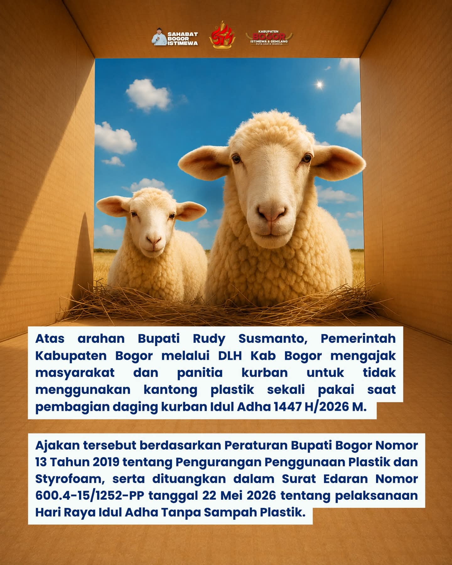 #Save Lingkungan Kita " No Kantong Plastik " Wadah Daging Kurban