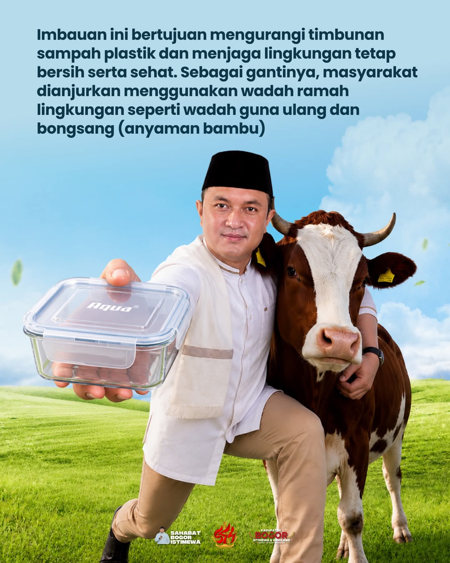 #Save Lingkungan Kita " No Kantong Plastik " Wadah Daging Kurban